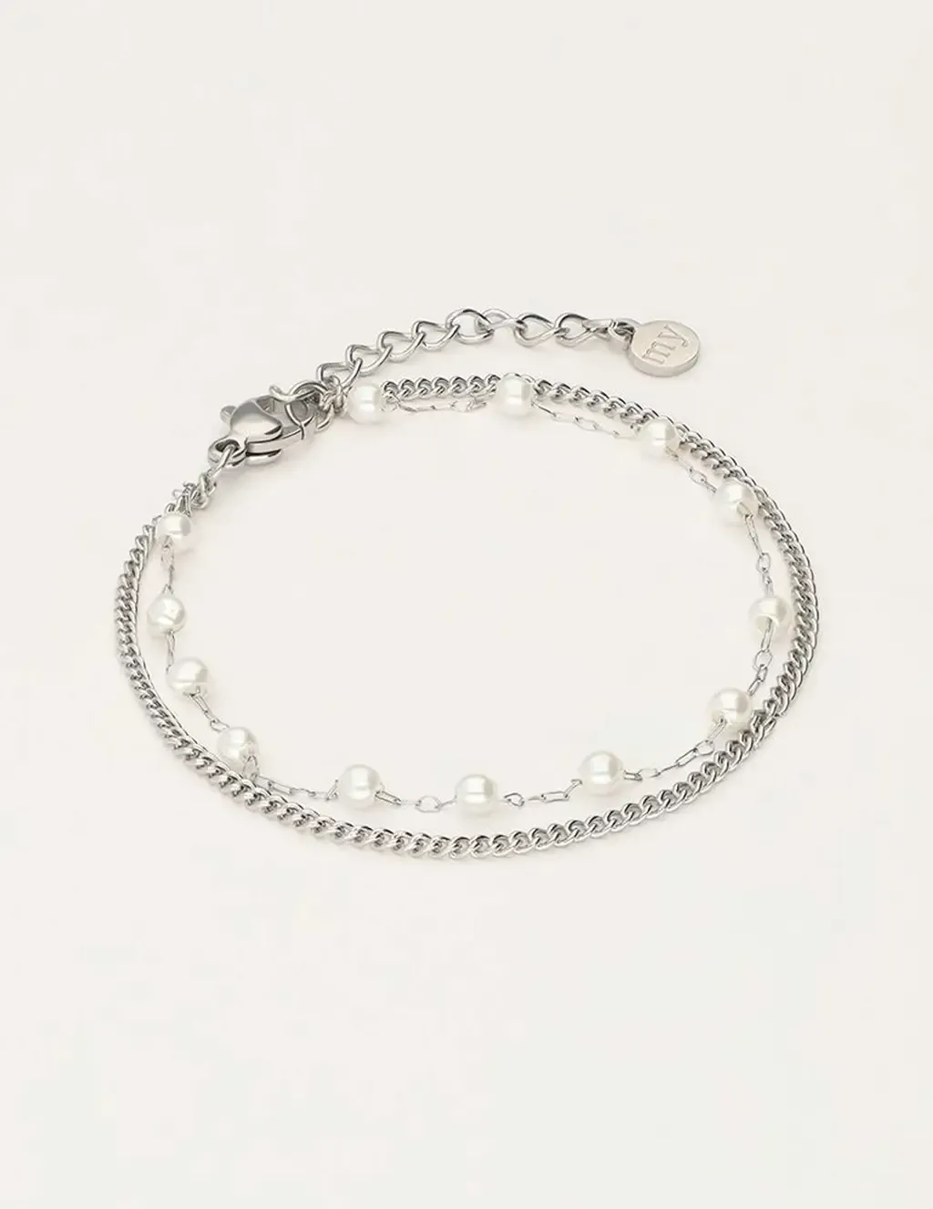 My Jewellery Bracelet chain &amp; pearls Zilver