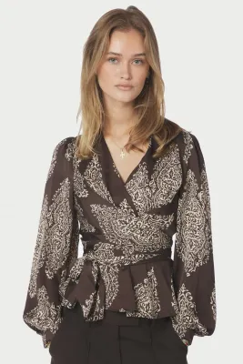 Neo Noir Rista Paisley Drop Blouse Bruin
