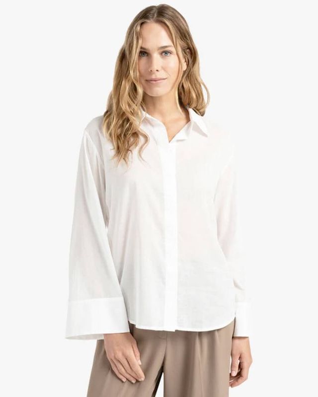 YAYA Boyfriend blouse met knopen Ecru YAYA Boyfriend blouse met knopen Ecru