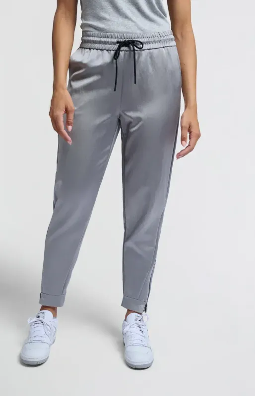 YAYA Woven satin jogging trousers w