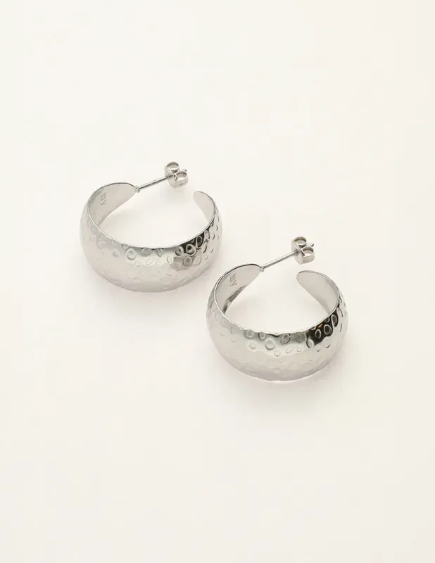 My Jewellery Earrings hammered leopard print zilver