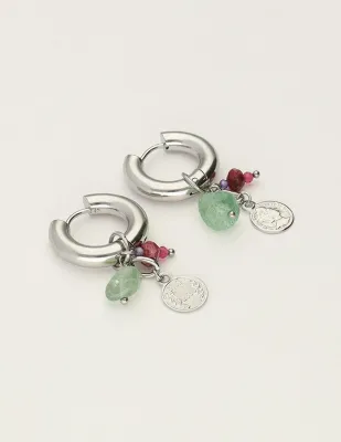 My Jewellery Oorbellen met groene steentjes Zilver