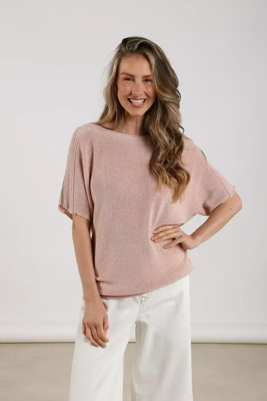 Nukus Merla Top Lurex Roze