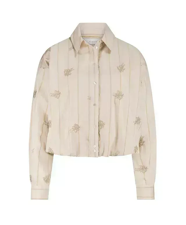 Nukus Lara Blouse Embroidery Beige