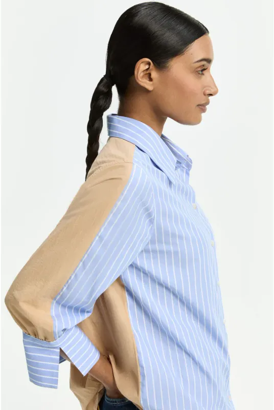 Xandres Blouse Hatriena Blauw/bruin