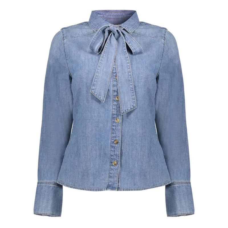 Geisha Blouse Bowtie Blauw