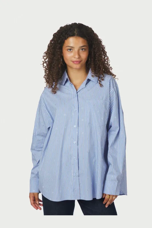 Neo Noir blouse met structuur blauw