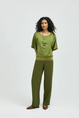 xandres pantalon phocas met bies Groen