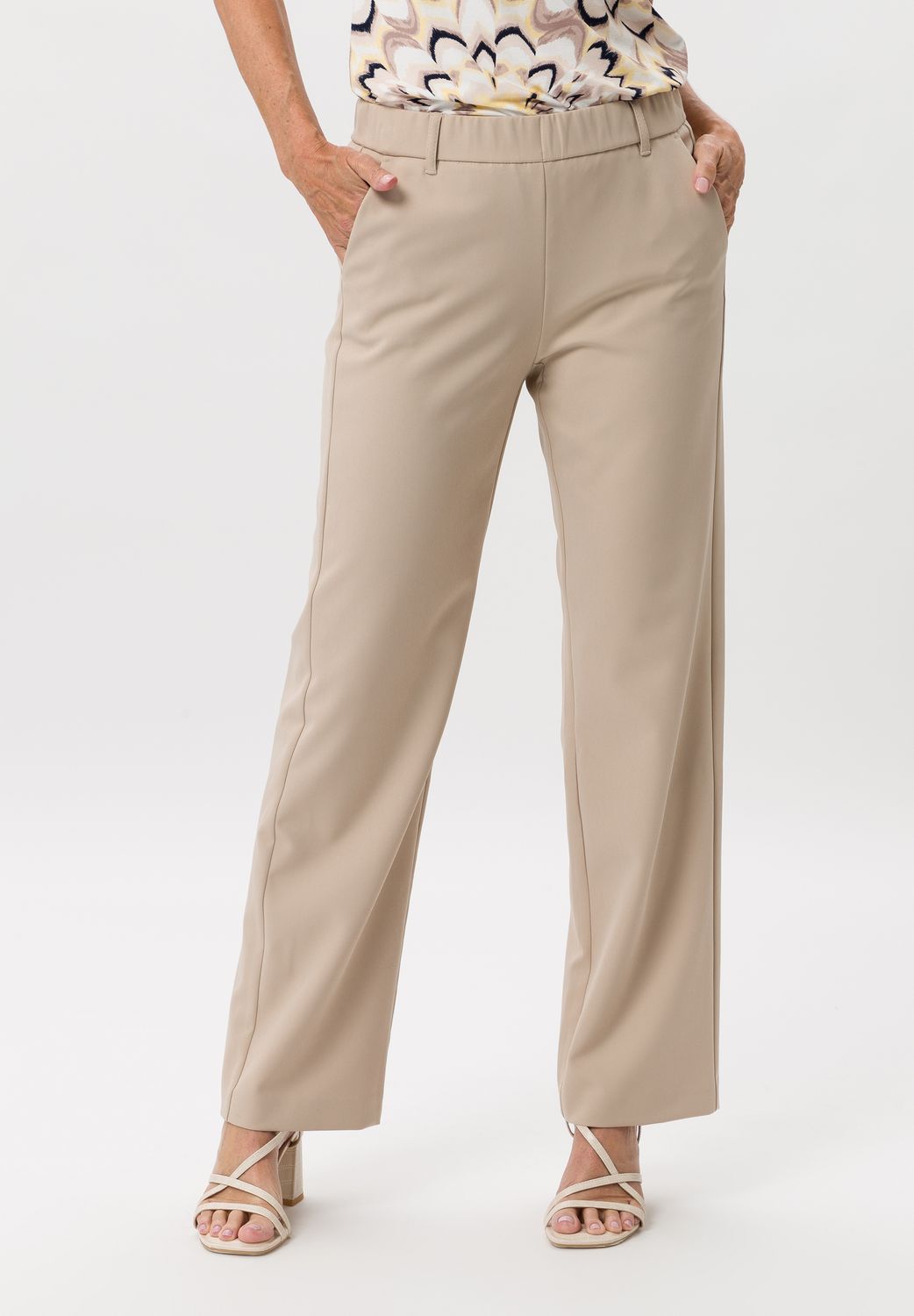 Frank Walder Broek met elastische boord Beige