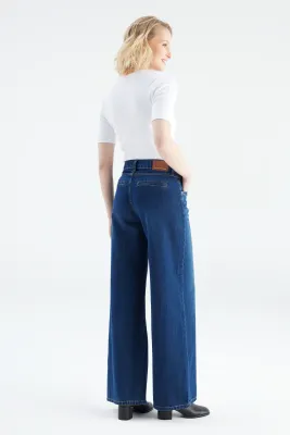 Cup Of Joe Denim mid waist wide leg Blauw Hazel L32