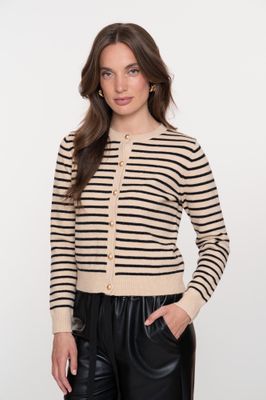Geisha Gestreept Vest Beige