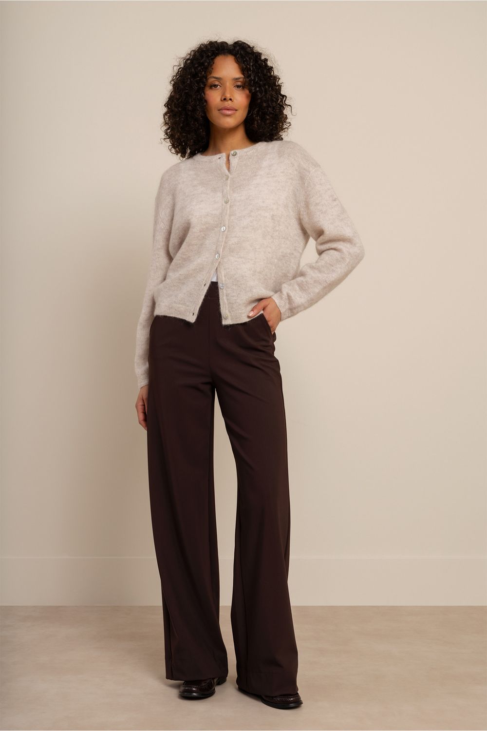 Studio Anneloes Lexie bonded trousers Bruin
