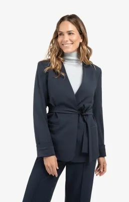 YAYA Blazer met ceintuur Blauw YAYA Blazer met ceintuur Blauw