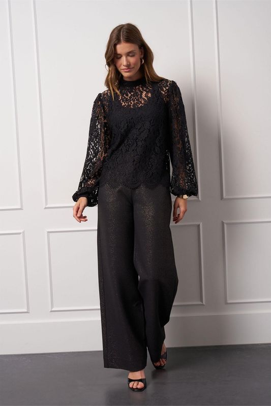 Studio Anneloes Veda lace top Zwart