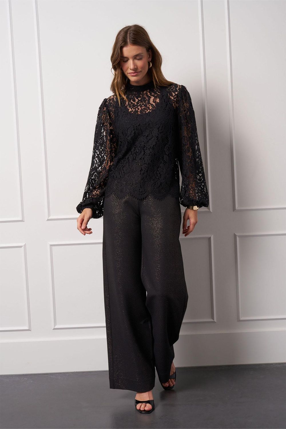 Studio Anneloes Veda lace top Zwart