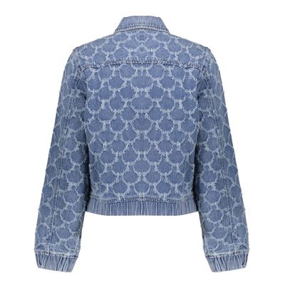 Geisha Jeansjacket Jacquard Circles Blauw