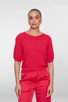 Geisha Pullover met driekwart mouw rood