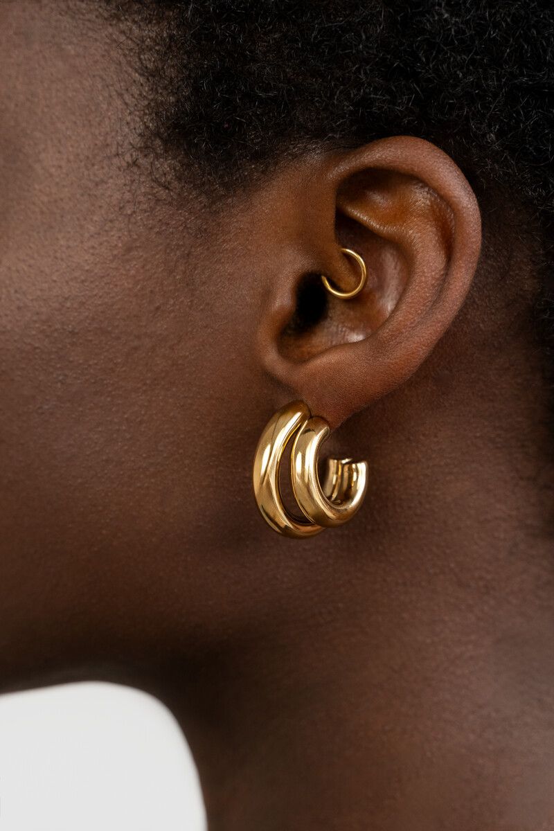 My Jewellery Earring hoops double row Goud