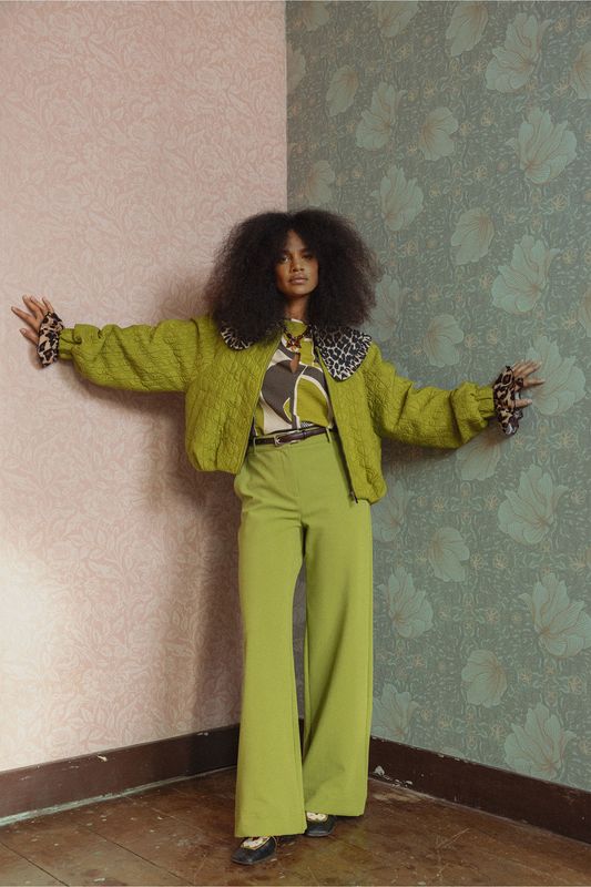 Studio Anneloes Luz twill trousers Groen