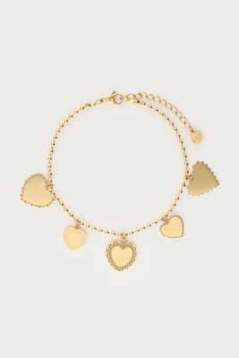 My Jewellery Bracelet 5 hearts Goud
