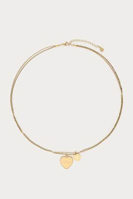 My Jewellery Necklace dubble two hearts Goud