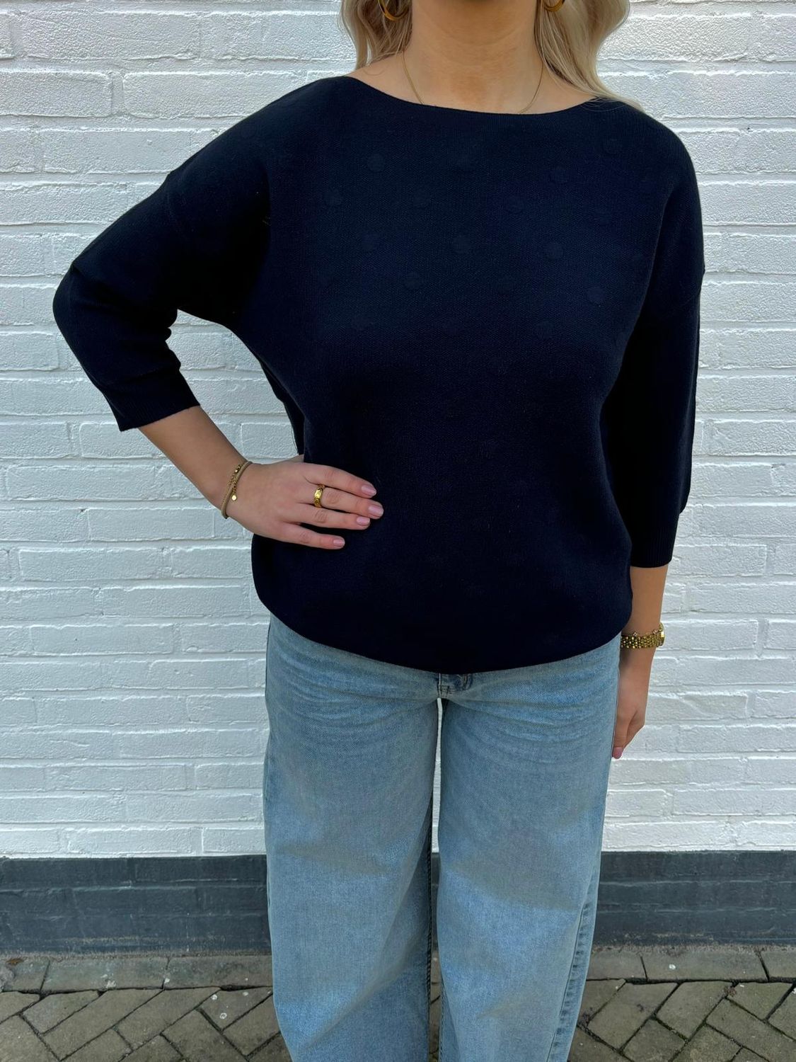 Private Label Shirt Isabella Dot Blauw