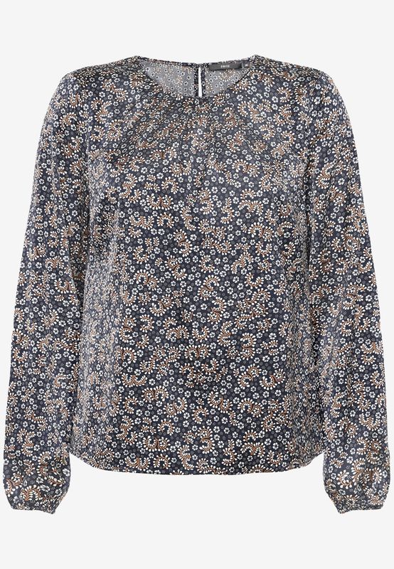 Zero Satijnen Blouse Print Blauw