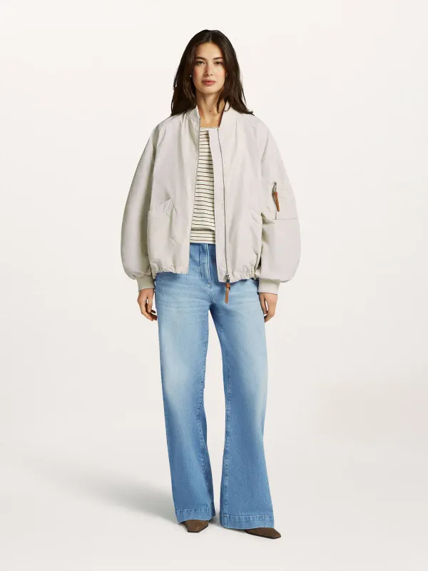 Beaumont Avelon long bomber jacket Grijs