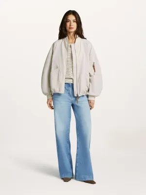 Beaumont Avelon long bomber jacket Grijs