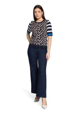 So Cosy trui met korte mouw Bruin/blauw