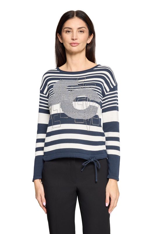 So Cosy trui Blauw/wit getreept