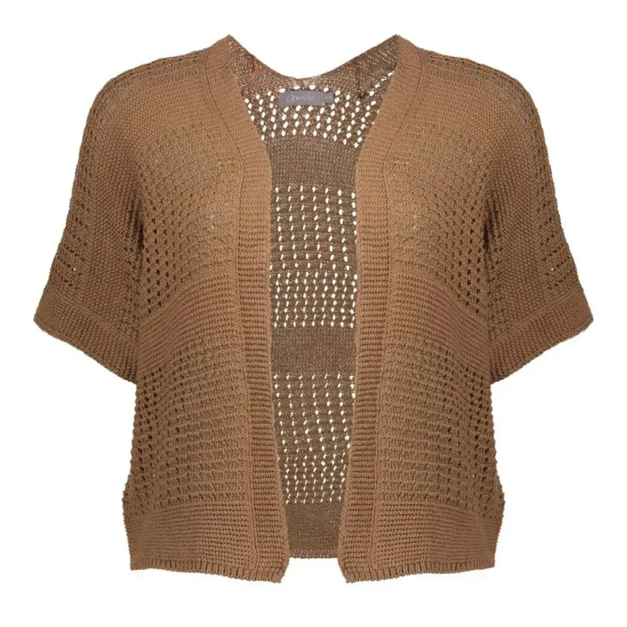 Geisha Vest bat sleeve Bruin