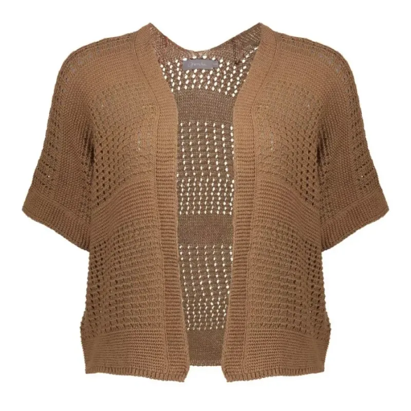 Geisha Vest bat sleeve Bruin