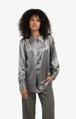 YAYA Satijnen blouse Grijs