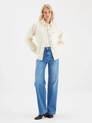 Cup Of Joe Denim oversized denim jacket Ecru