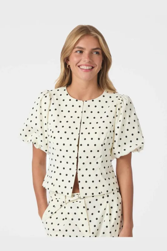 Neo Noir Anela Dot Blouse Ecru