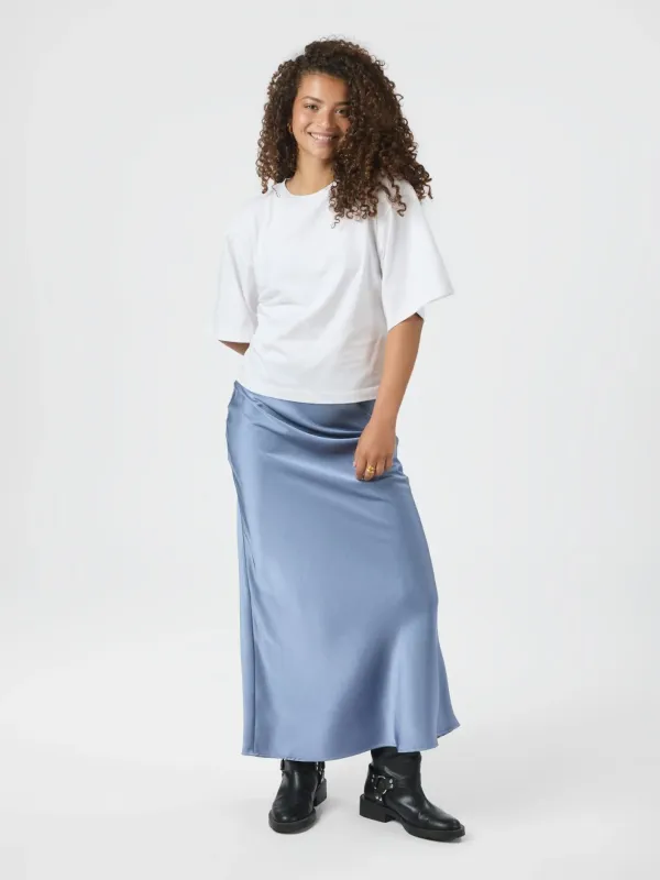 Neo Noir Vicky heavy sateen Skirt Blauw