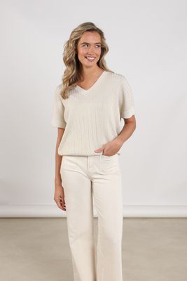 Nukus Raya Top Lurex Beige