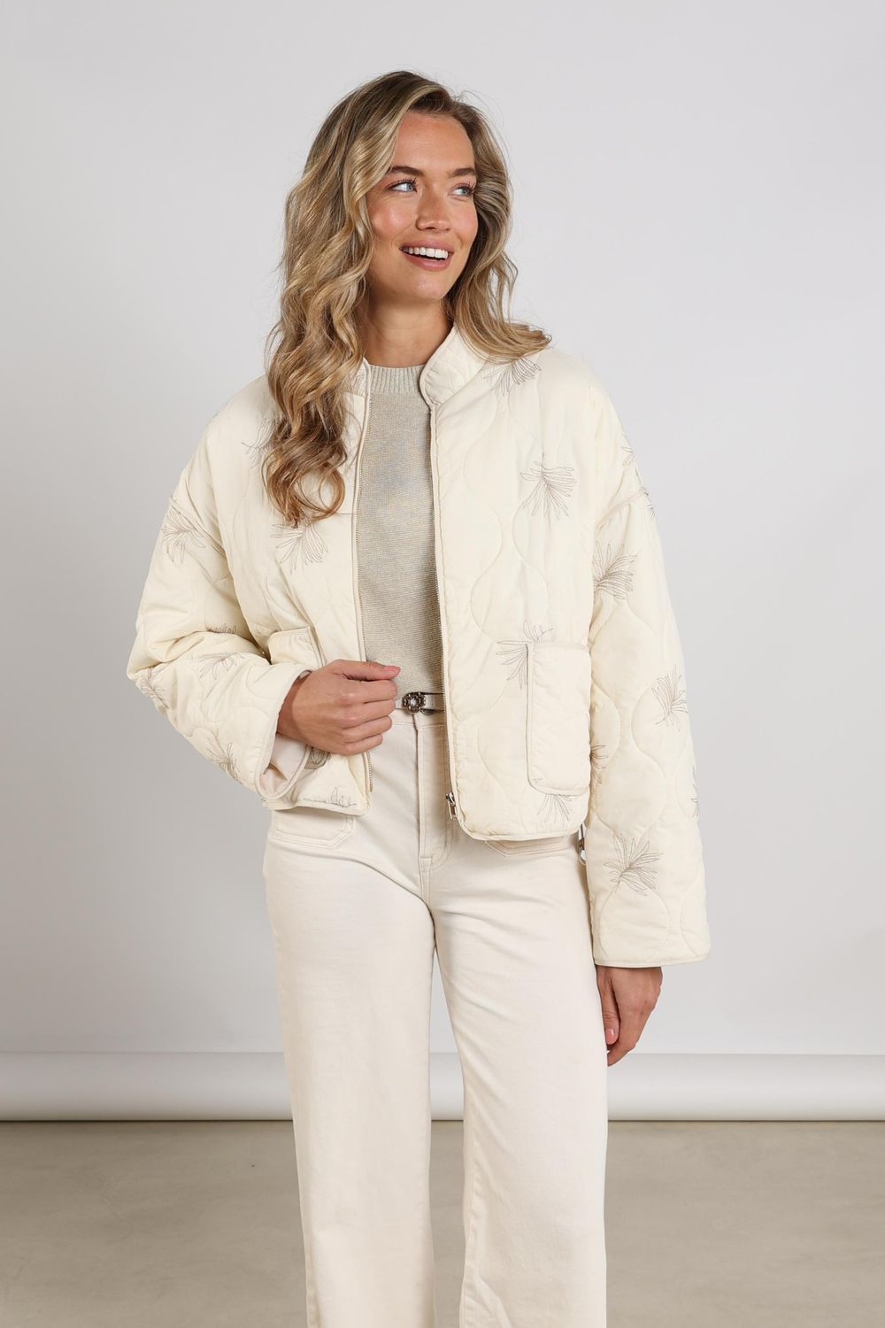 Nukus Jane Jacket Embroidery Beige