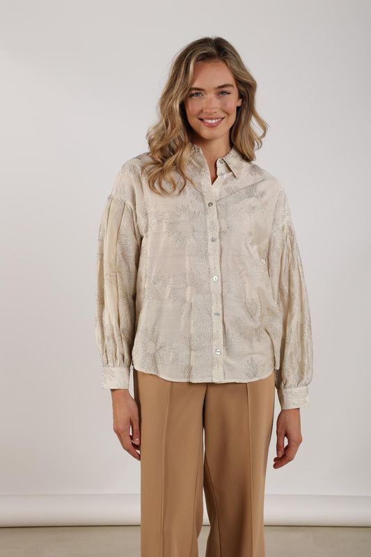 Nukus Nola Blouse Embroidery Ecru