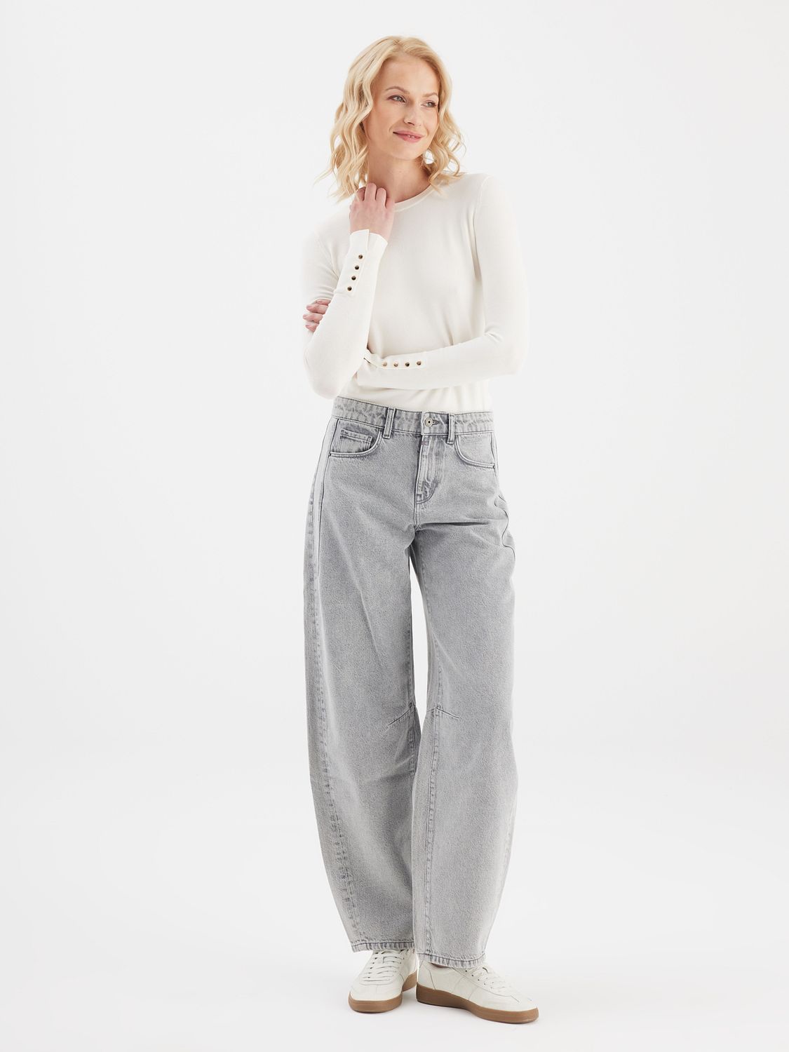 Cup Of Joe Denim mid waist balloon jeans Grijs Clara