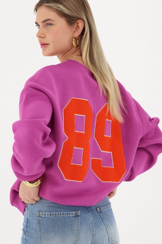 My Jewellery 89 Teddy Patch Sweater Paars