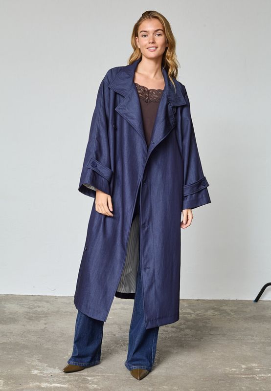 Sisters Point Lange Denim Trenchcoat