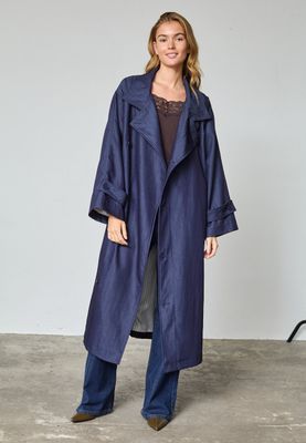 Sisters Point Lange Denim Trenchcoat