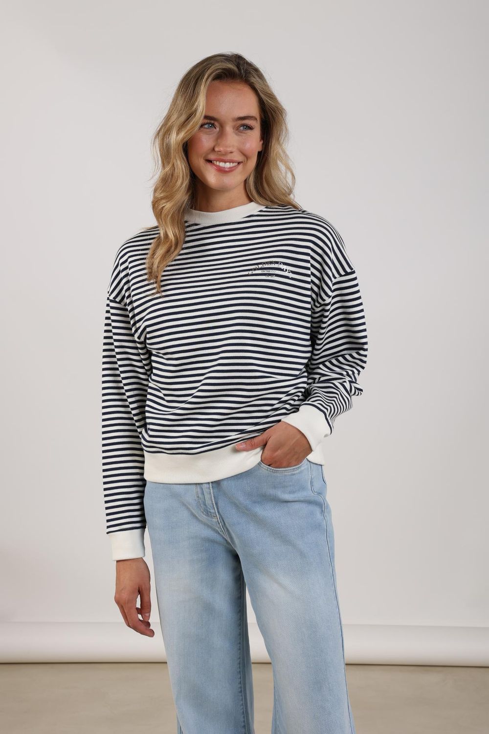 Nukus Patty Pullover Stripe Blauw