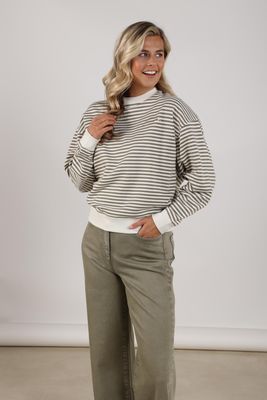 Nukus Patty Pullover Stripe Ecru