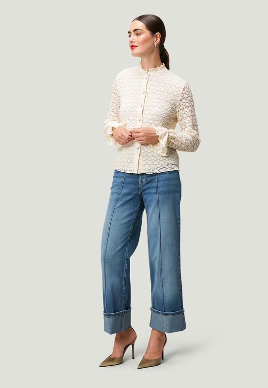Zero Kanten Blouse Ecru