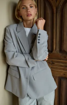 YAYA Oversized blazer met knopen Grijs