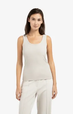 YAYA Singlet met sierlijke halsrand Groen