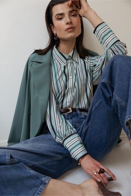 Studio Anneloes Rensje Stripe blouse Groen